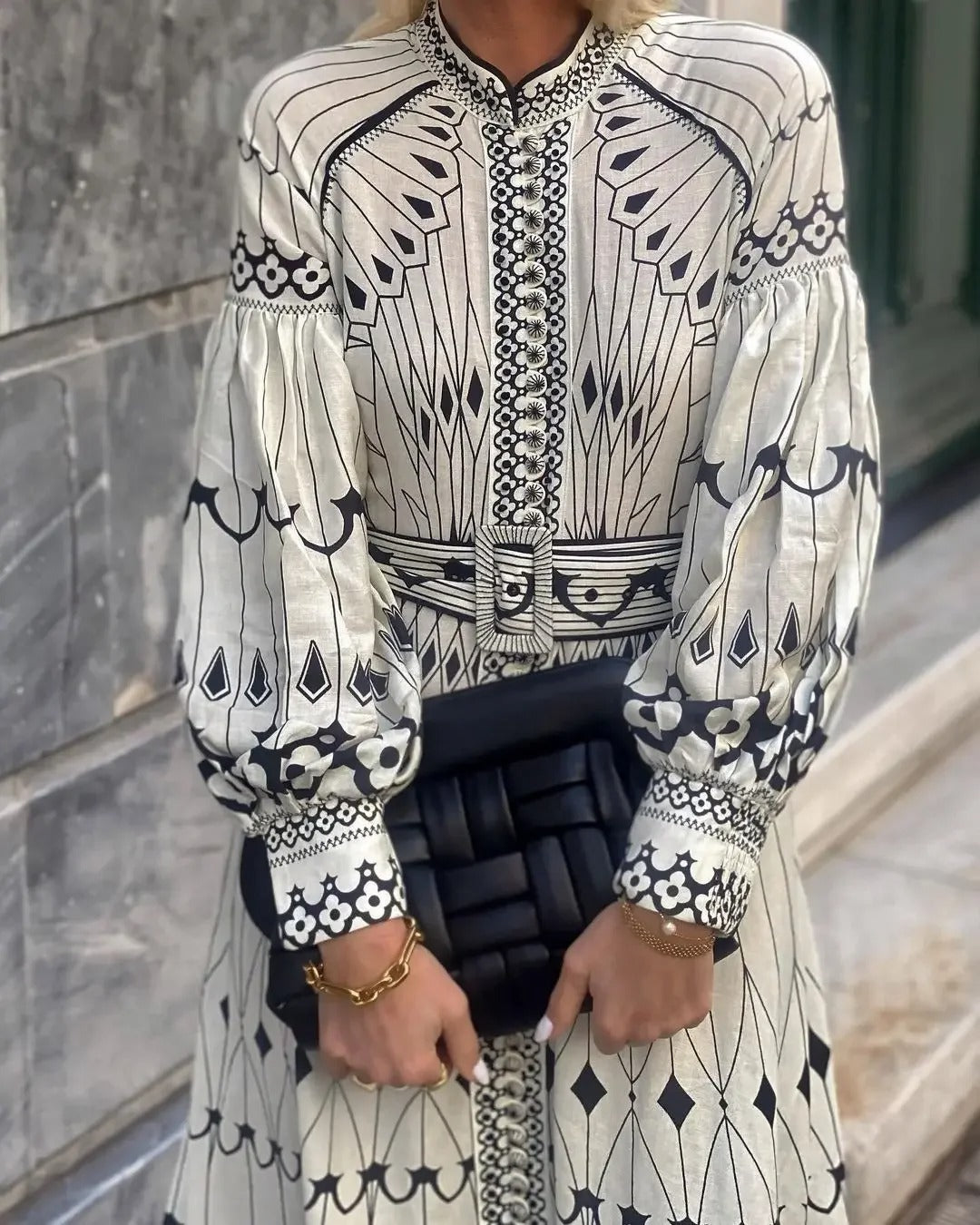 Adriana | Conjunto Co-ord Kimono y Pantalón con Estampado Geométrica