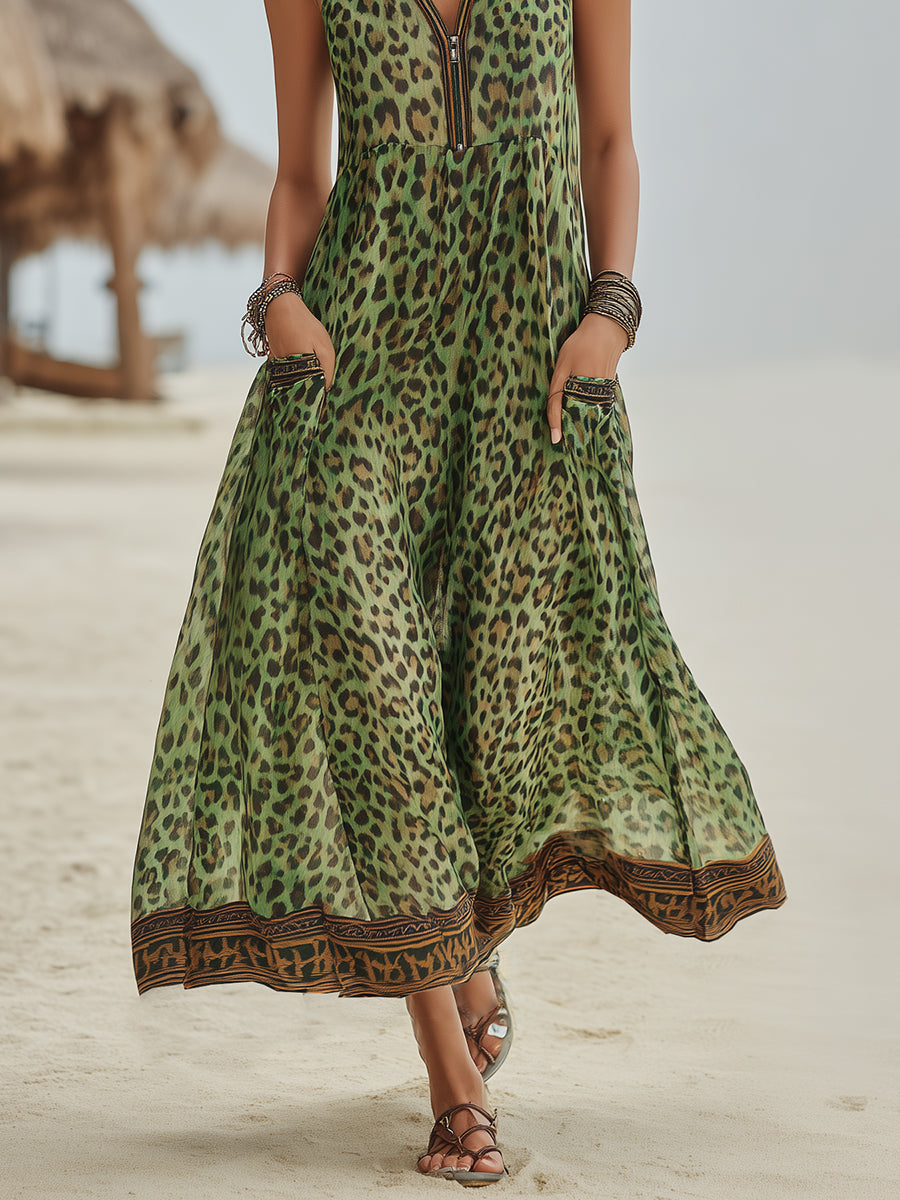 Lucía | Vestido Maxi Boho con Estampado Floral y Falda Amplia