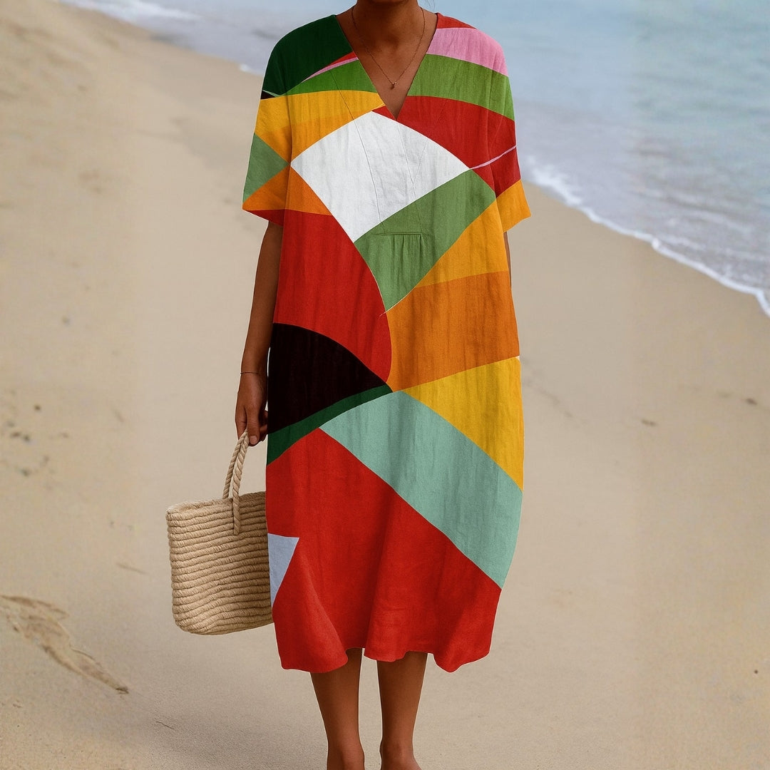 Celia - Vestido Colorido en Patchwork