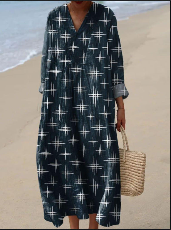 Margarita - Vestido Bohemio con Estampado de Estrellas